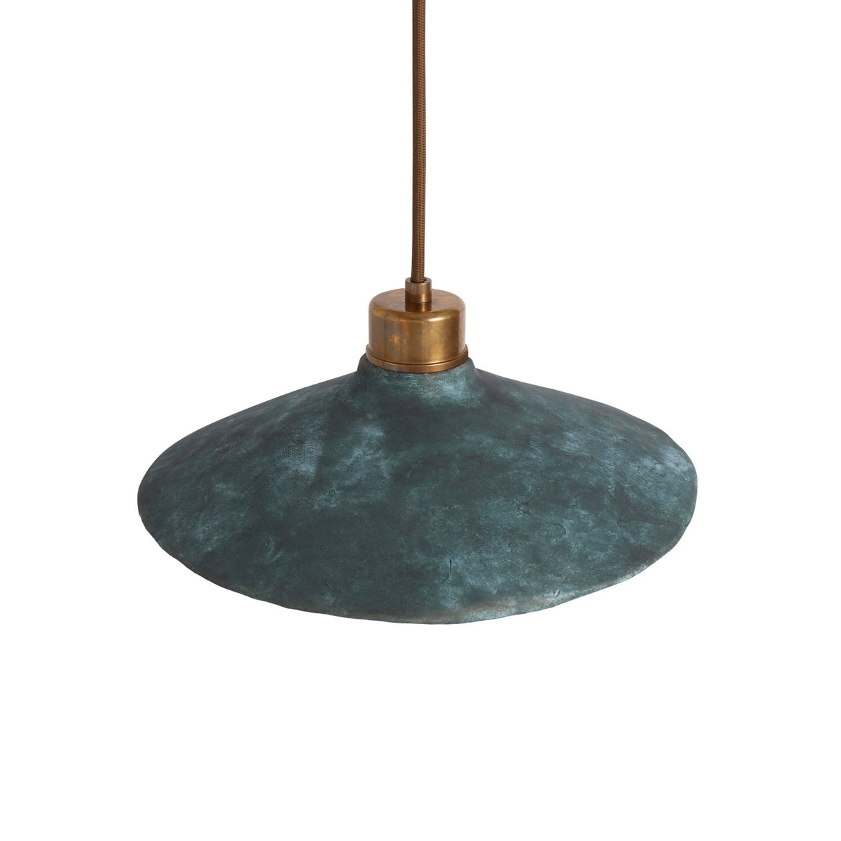 Pyrus Blue Earth Pendant Light in Antique Brass Finish