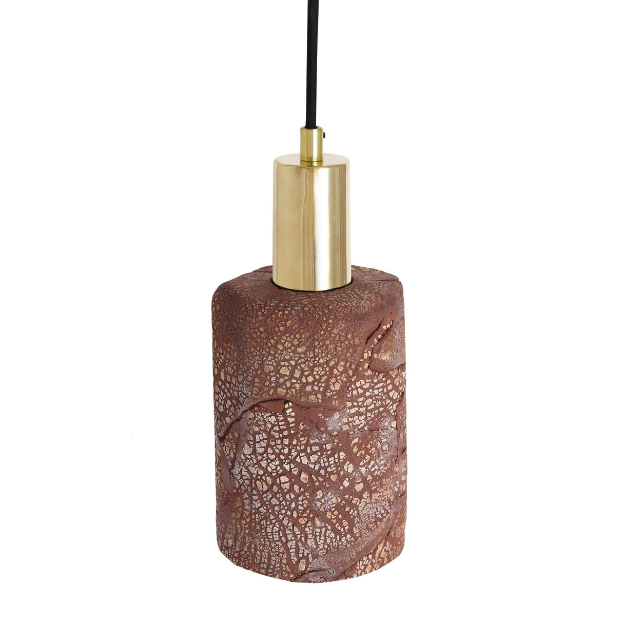 Senna Pendant - Rustic Red Iron with Antique Brass Accents