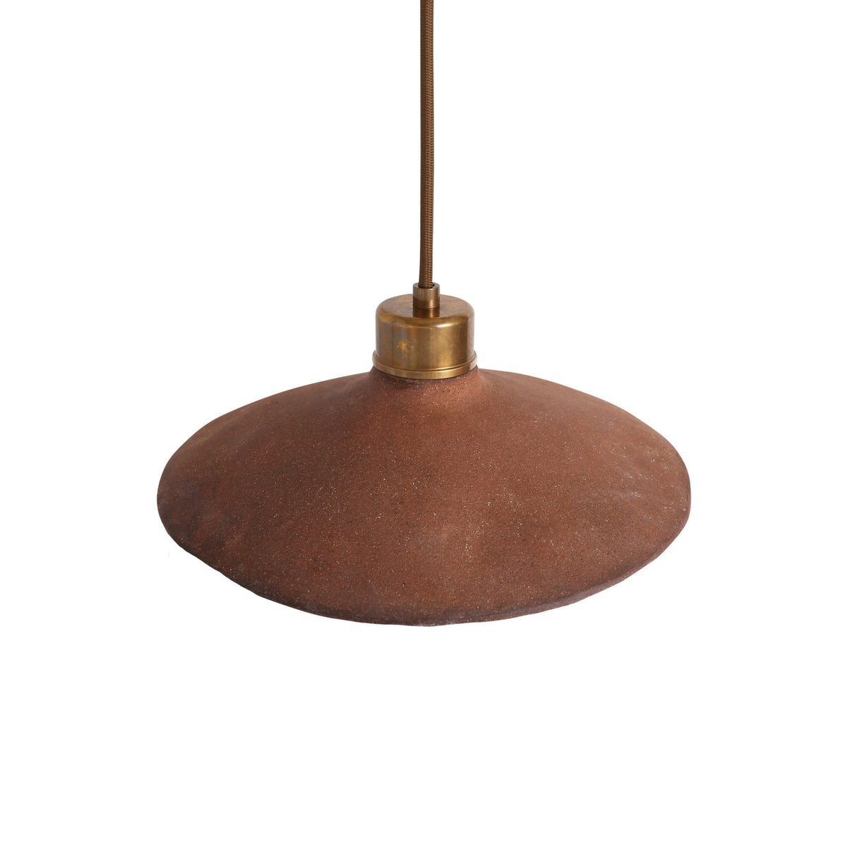 Pyrus Pendant - Textured Ceramic in Red Iron and Antique Brass