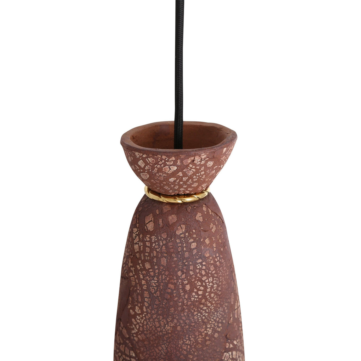 Pando Pendant - Textured Red Iron and Antique Brass