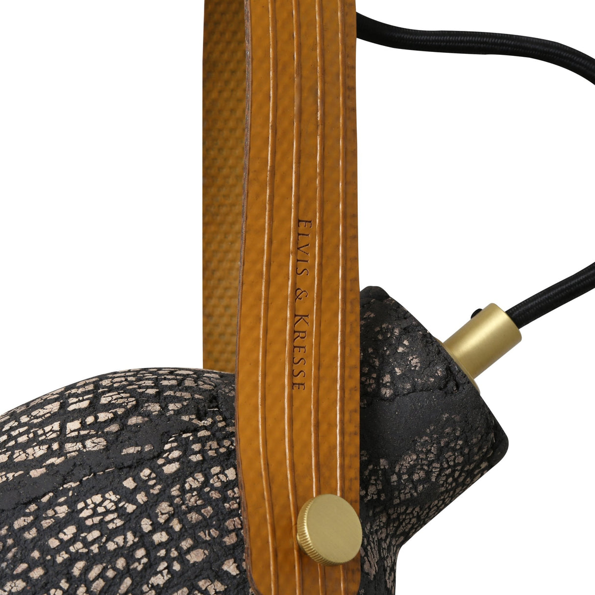 Pera Pendant Light - Eco-Friendly Ceramic, Antique Brass, Vibrant Red Cord