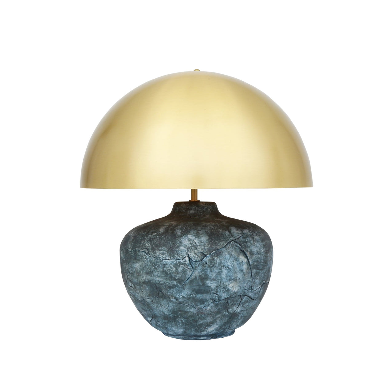 Elegant Lawson Ceramic Table Lamp - Blue Clay with Antique Brass Finish