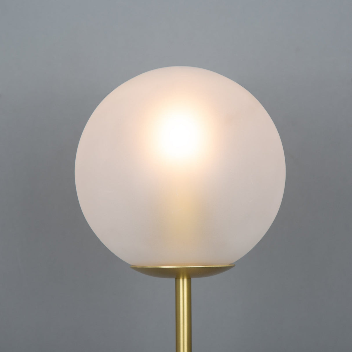 Zapp Marbled Ceramic and Brass Table Lamp with Glass Globe