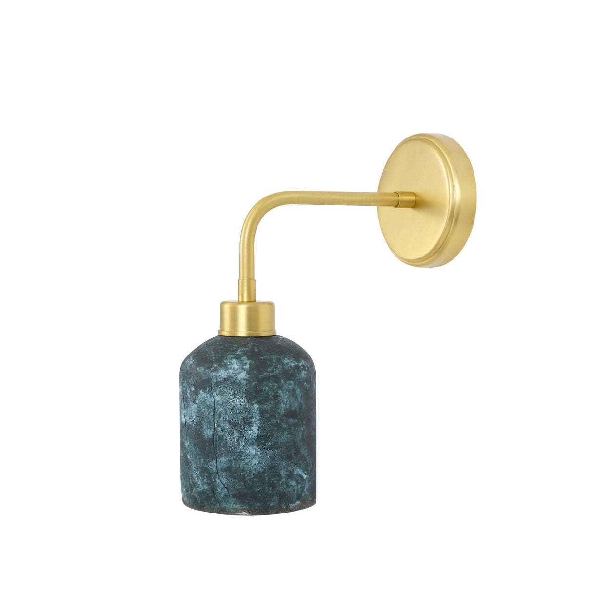 Elegant Blue Earth and Antique Brass Osier Wall Sconce