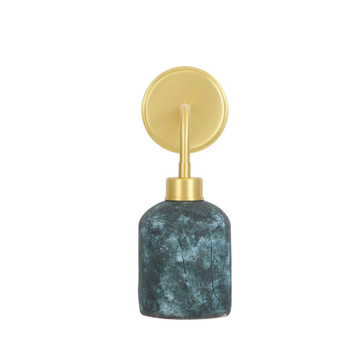 Elegant Blue Earth and Antique Brass Osier Wall Sconce