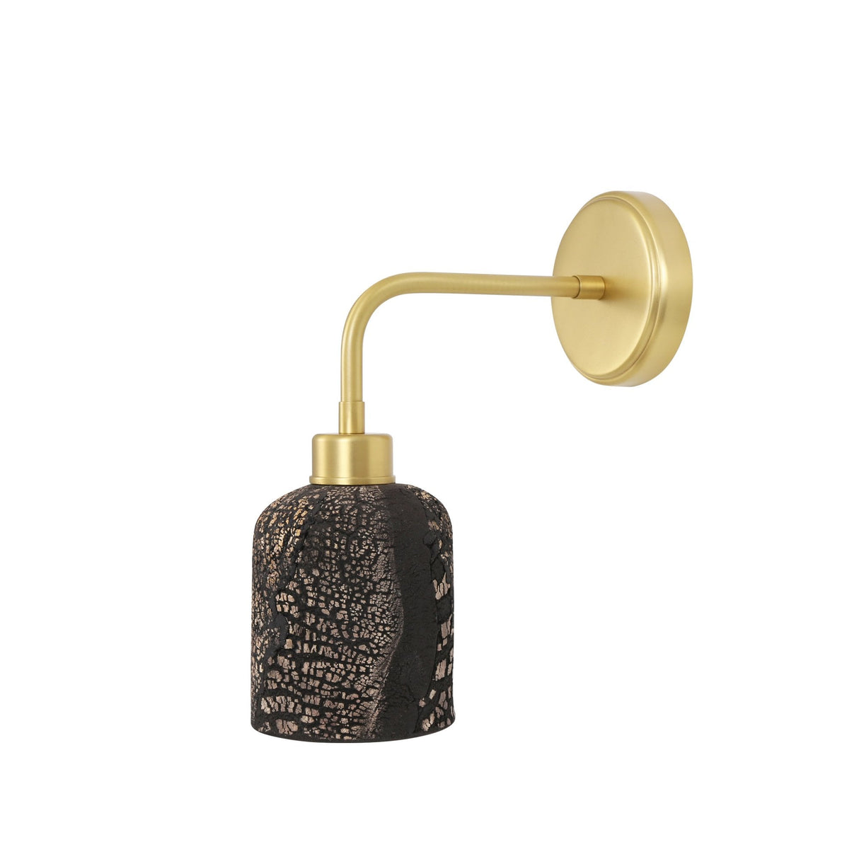 Elegant Osier Wall Sconce - Black Clay and Antique Brass Finish