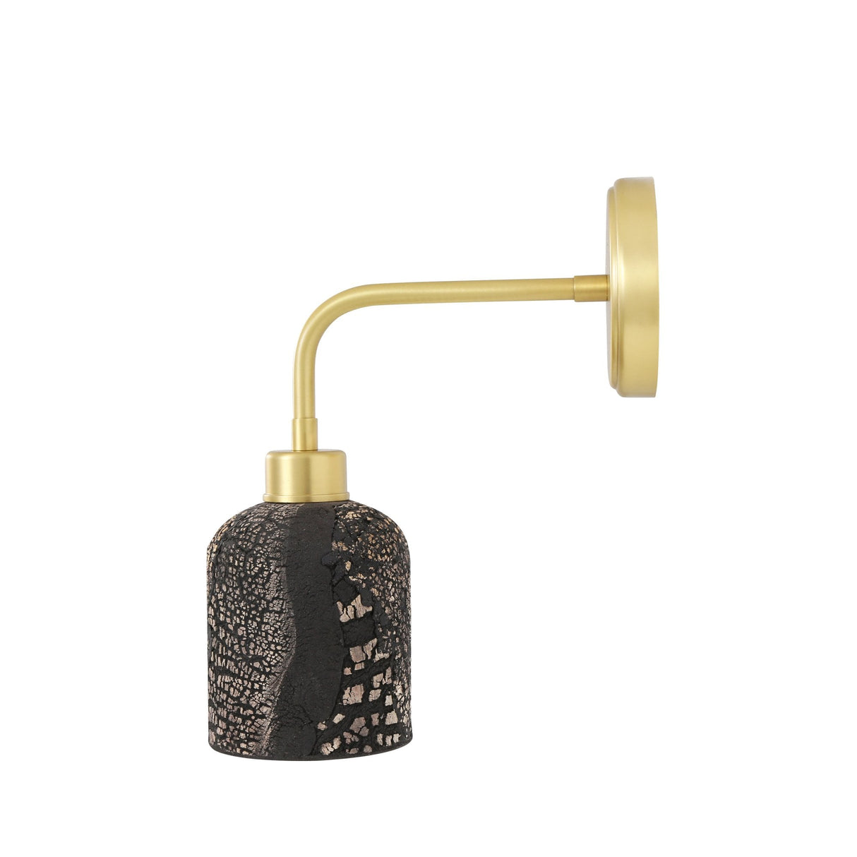 Elegant Osier Wall Sconce - Black Clay and Antique Brass Finish