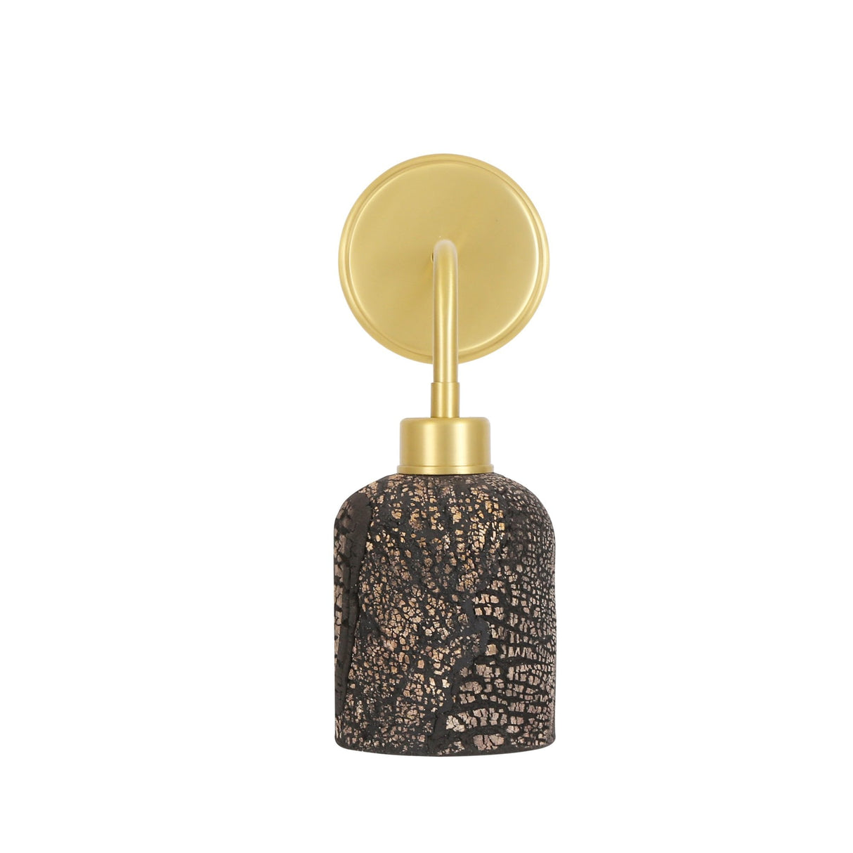 Elegant Osier Wall Sconce - Black Clay and Antique Brass Finish