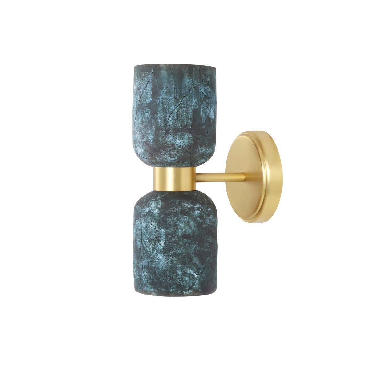 Blue Earth and Antique Brass Sakura Blossom Wall Light