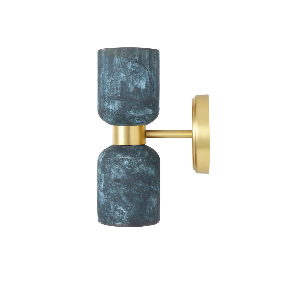 Blue Earth and Antique Brass Sakura Blossom Wall Light