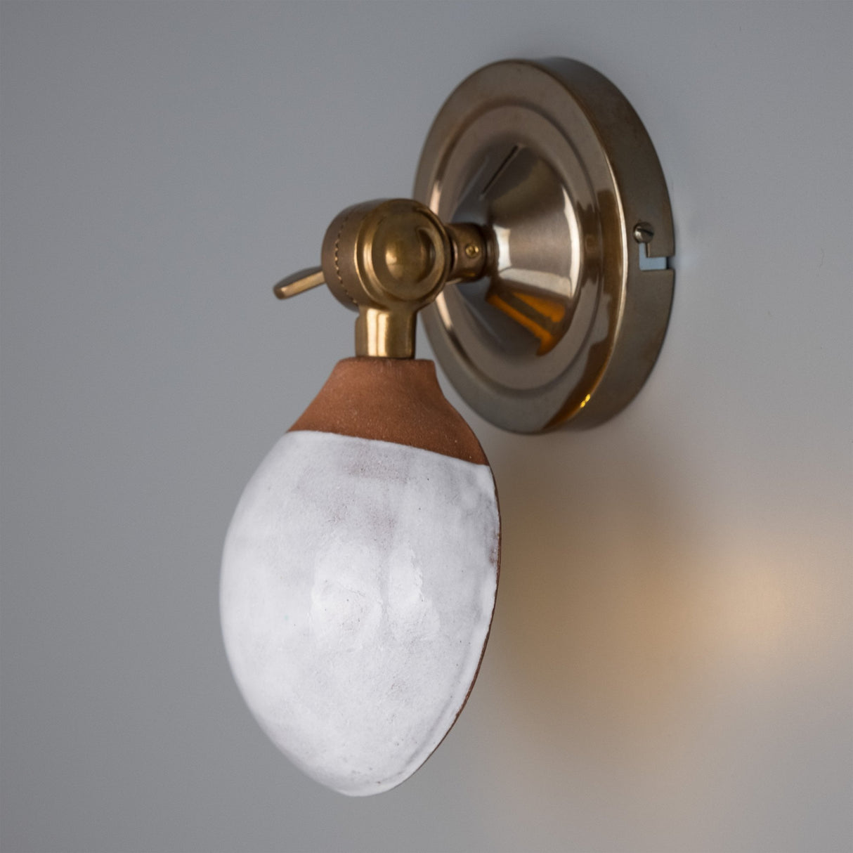Terracotta & White Coco Sconce with Antique Brass Finish