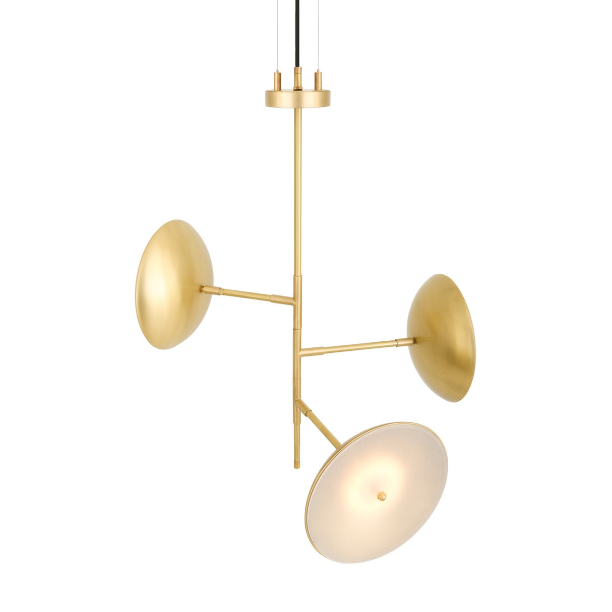 Oola 3 Arm Vintage Brass Chandelier