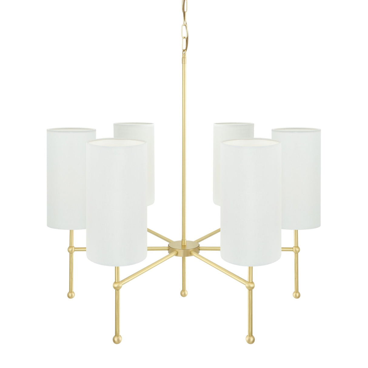 Arizona Antique Brass Modern 6-Arm Chandelier