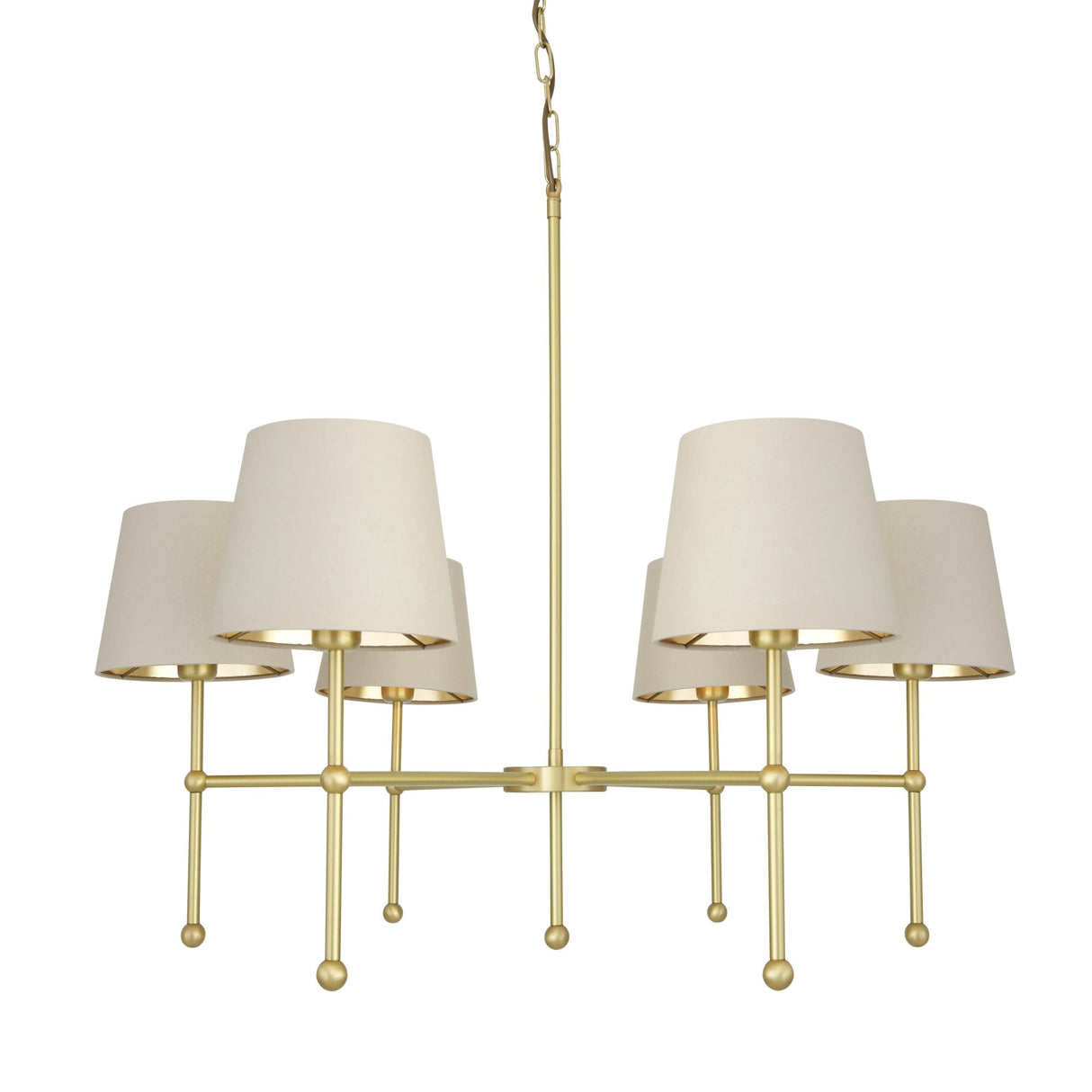 Elegant California Brass Chandelier with Six Arms