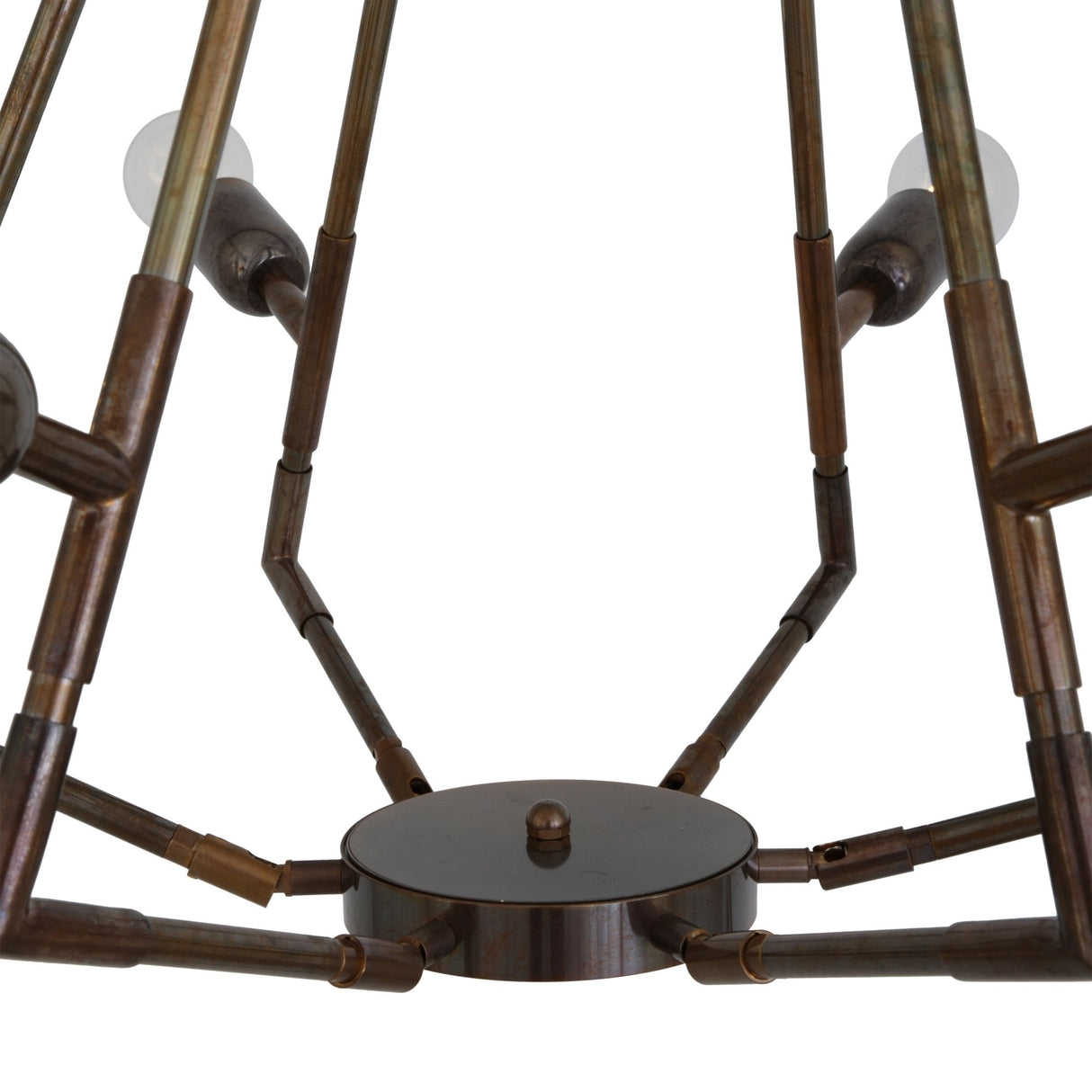 Elegant Diamond-Design Brass Chandelier with 6 Arms