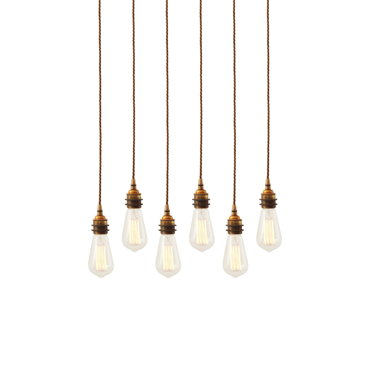 Vintage Elegance: Lome 6 Light Brass Pendant Cluster