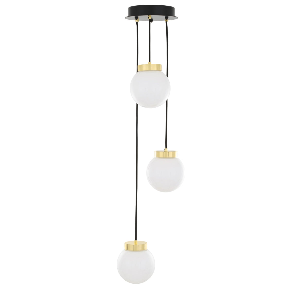 Agusta Artisan Trio Pendant, Antique Brass & Clear Glass