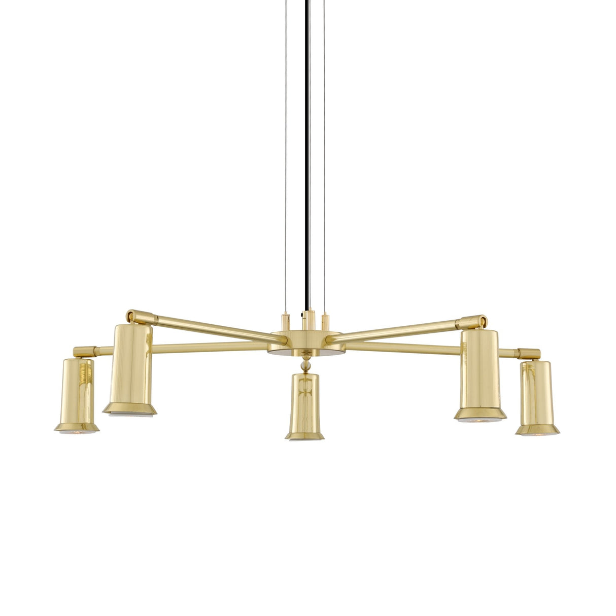 Jasper Contemporary Brass Chandelier with Adjustable Arms