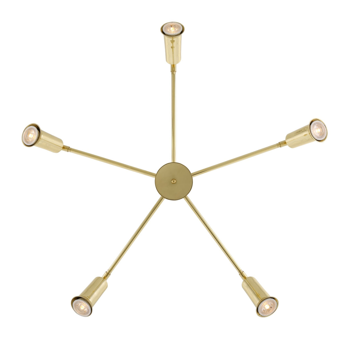 Jasper Contemporary Brass Chandelier with Adjustable Arms