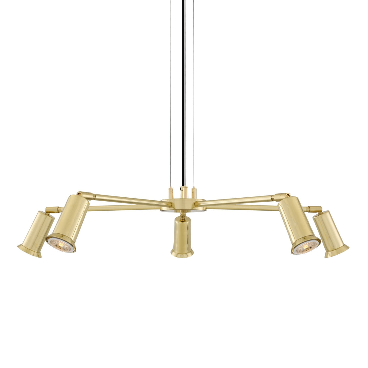 Jasper Contemporary Brass Chandelier with Adjustable Arms