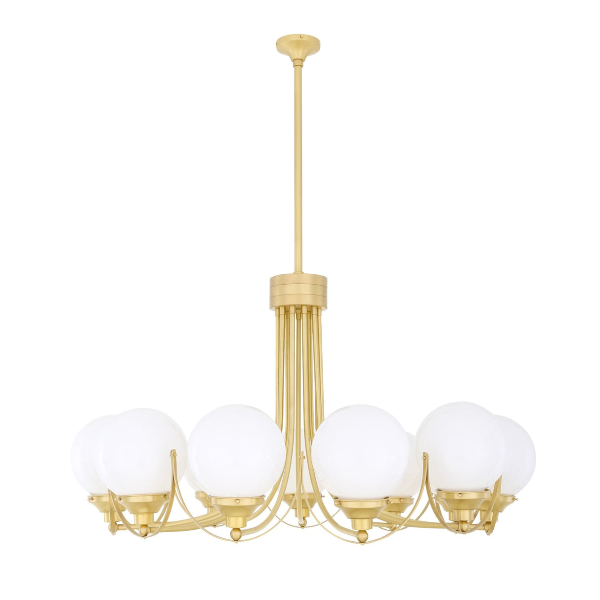 Wilmot Globe Chandelier in Antique Brass and Clear Glass