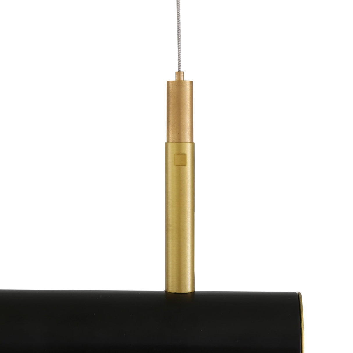 Watson Linear Pendant: Matt Black & Satin Brass Spotlight Chandelier