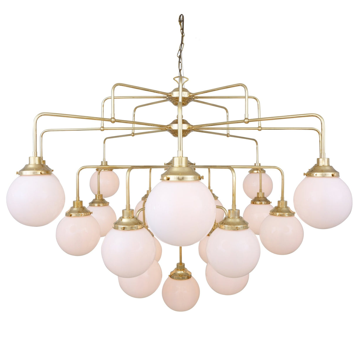 Antique Brass Rome 4-Tier Chandelier with Clear Glass Globes