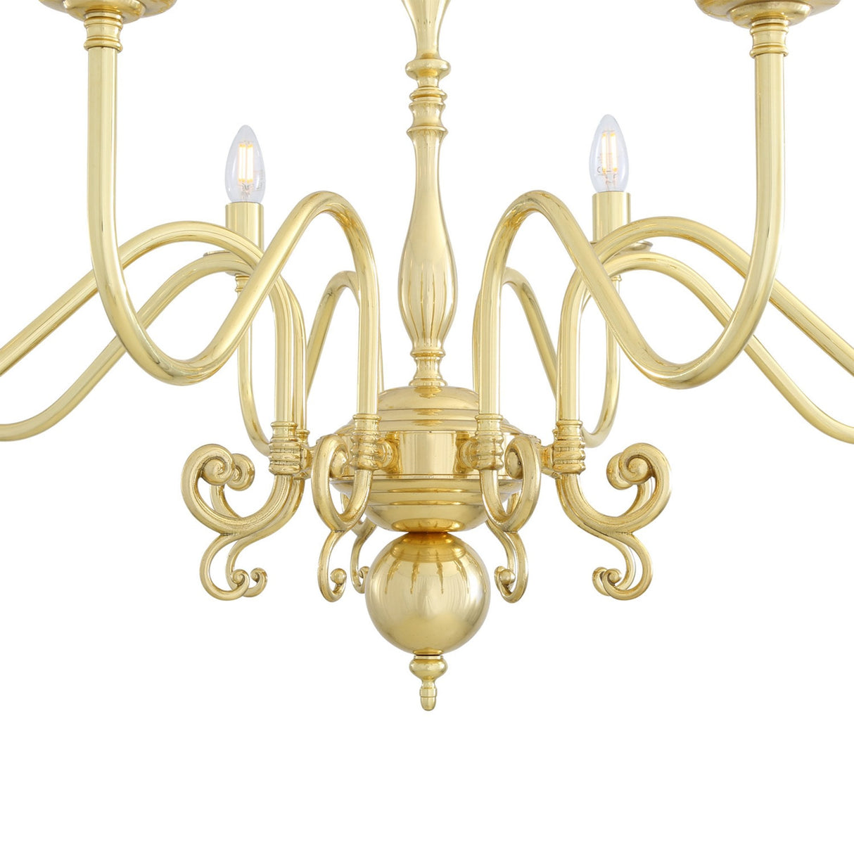 Flemish Single Tier Chandelier | Elegant Brass Masterpiece