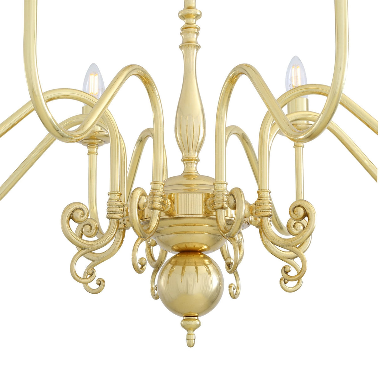 Flemish Single Tier Chandelier | Elegant Brass Masterpiece