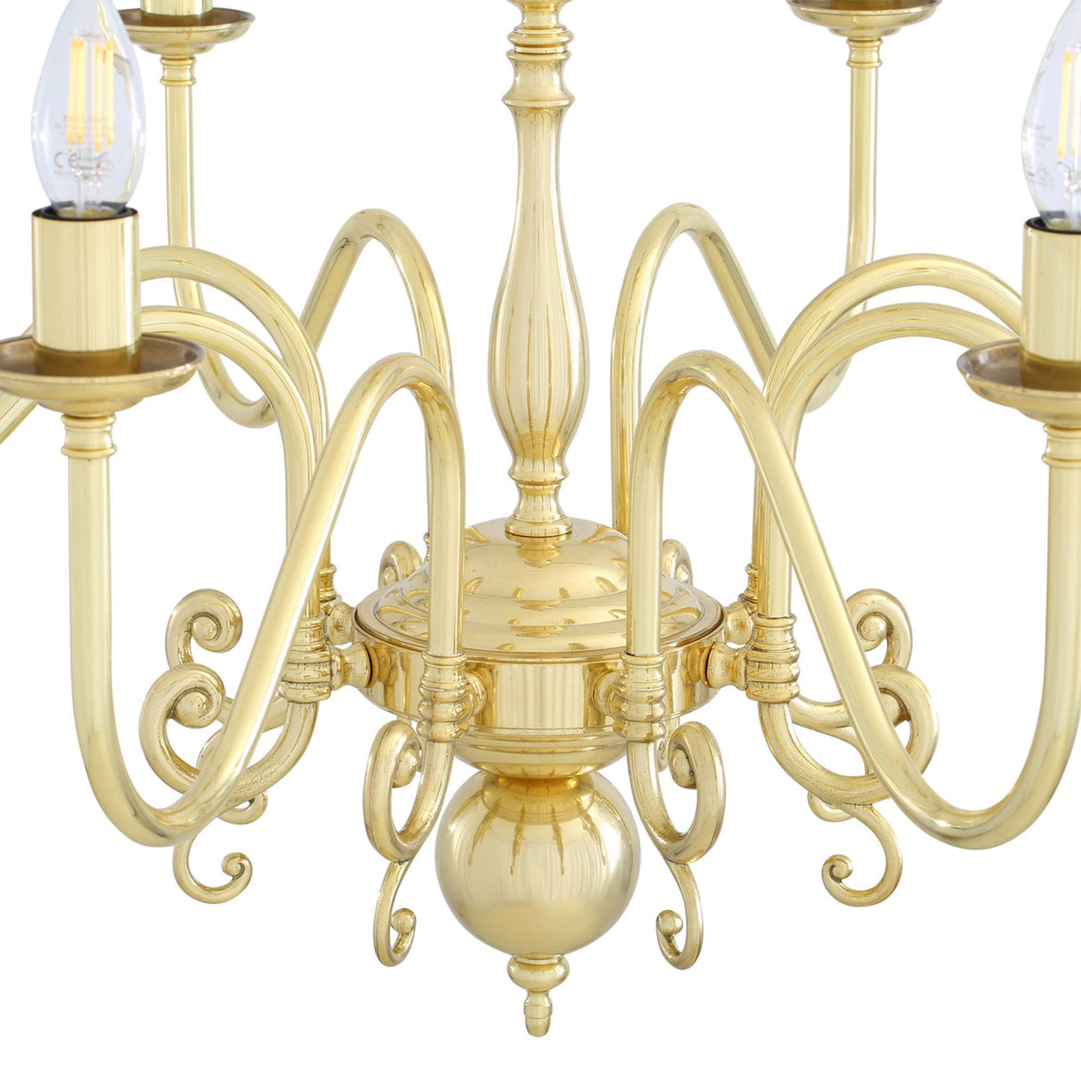 Flemish Single Tier Chandelier | Elegant Brass Masterpiece