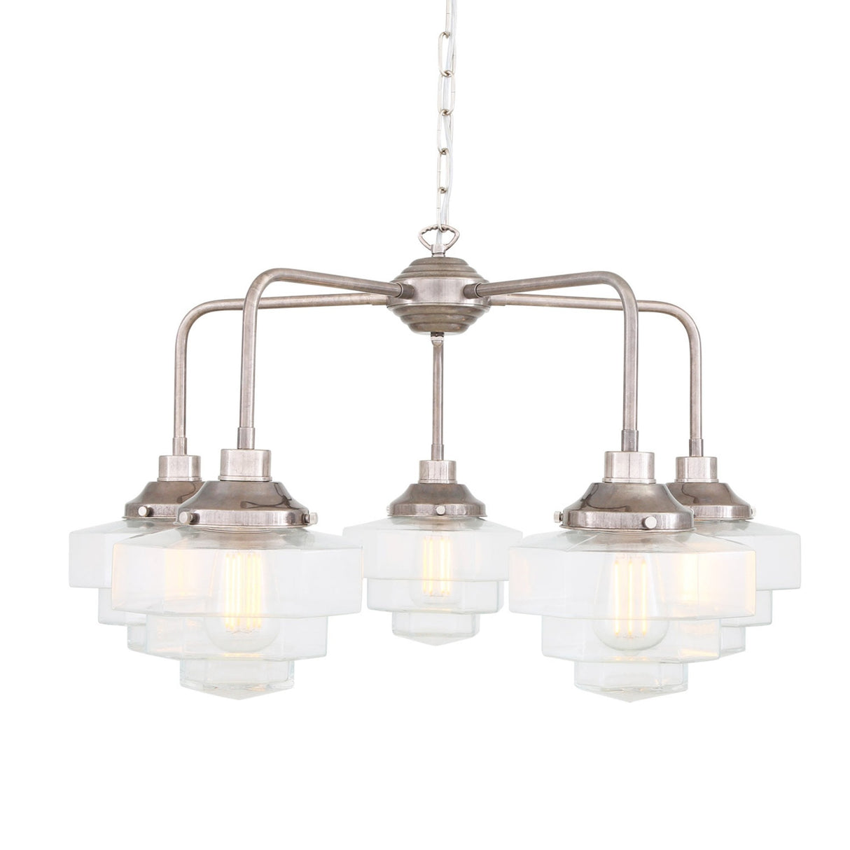 Vintage Siena Antique Brass 5-Light Chandelier