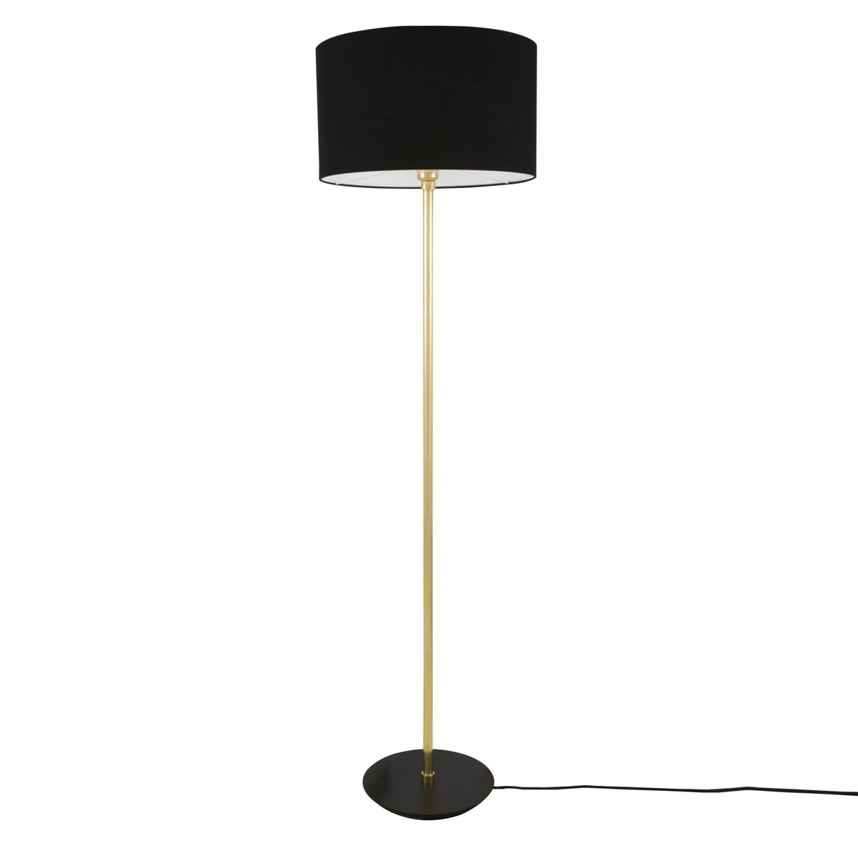Elegant Floor Lamp with Antique Brass and Matte Black Base