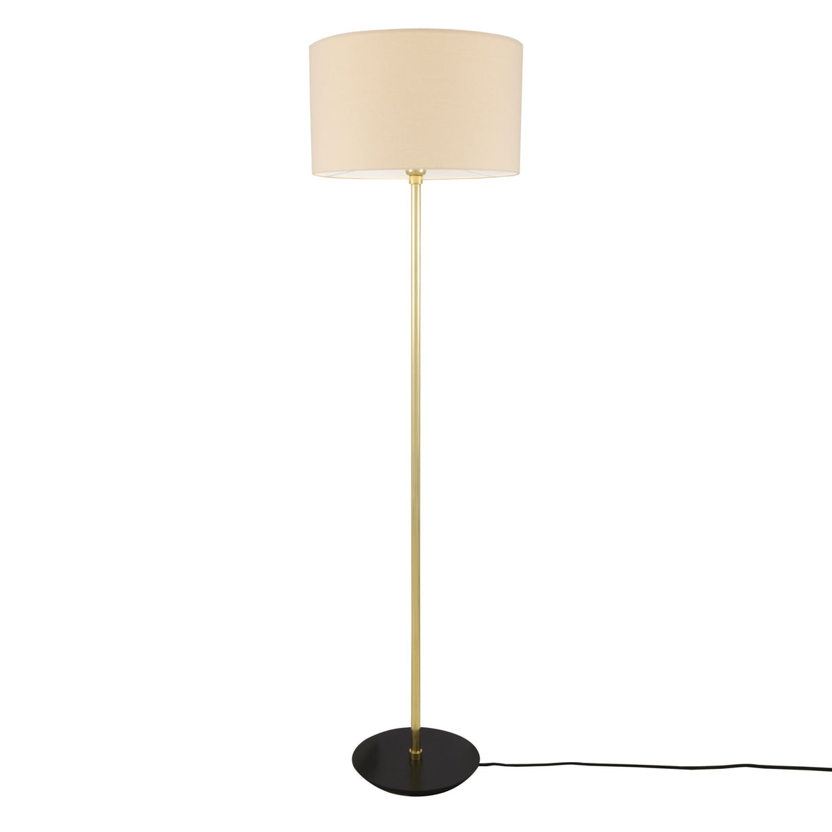 Elegant Floor Lamp with Antique Brass and Matte Black Base