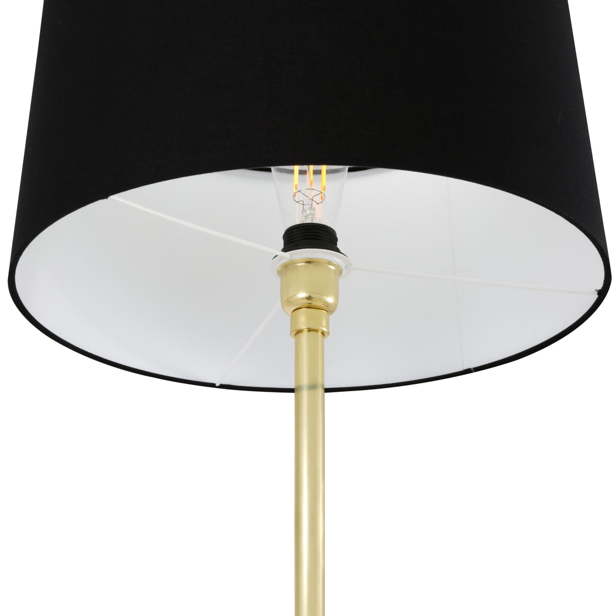Elegant Floor Lamp with Antique Brass and Matte Black Base
