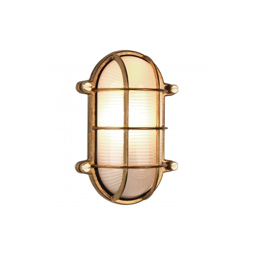 Thurso Coastal Brass Oval Outdoor Wall Light