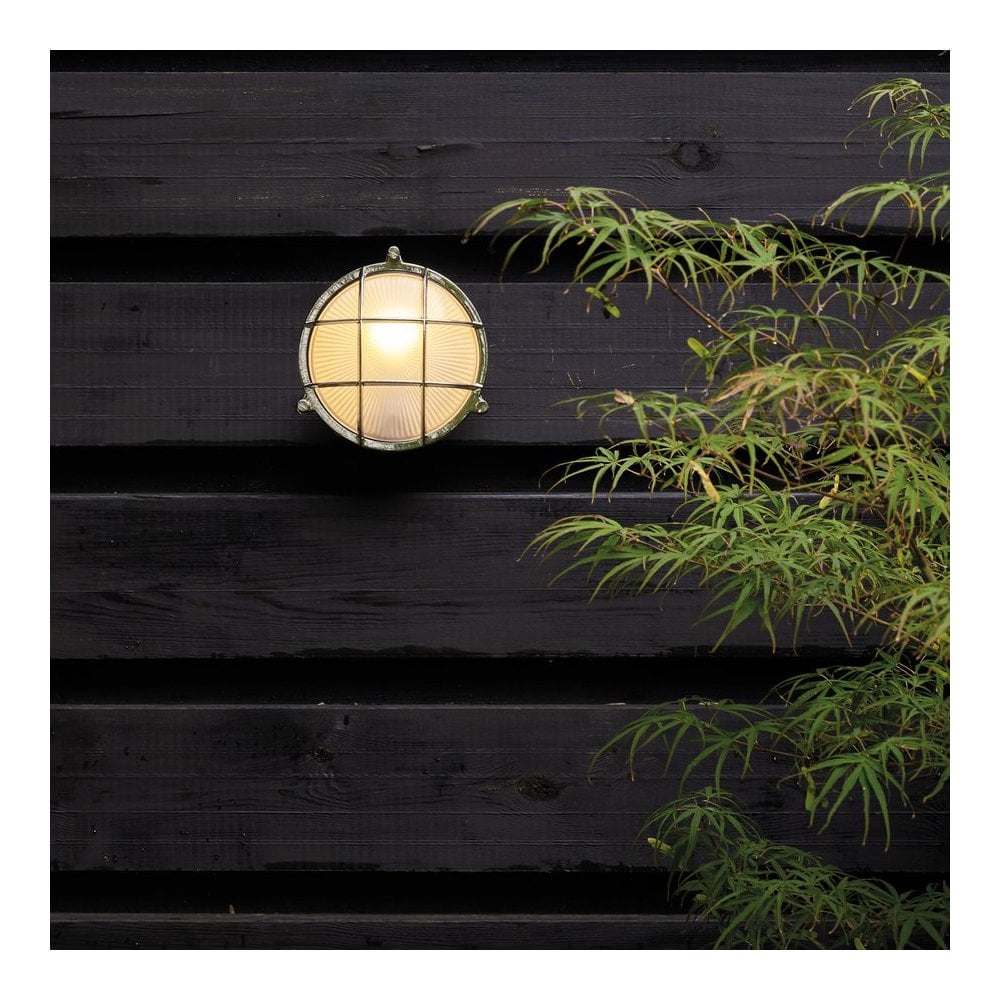 Coastal Brass Outdoor Wall Light - Thurso Round