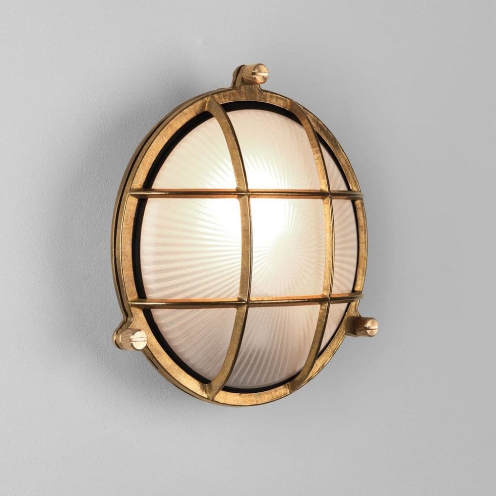 Coastal Brass Outdoor Wall Light - Thurso Round