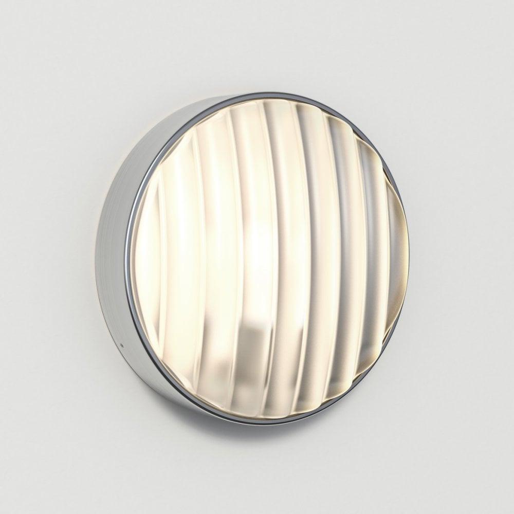 Montreal Round 300 Brushed Steel Wall Light