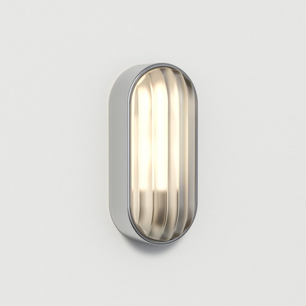 Sleek Montreal Oval Wall Light in Brushed Stainless Steel