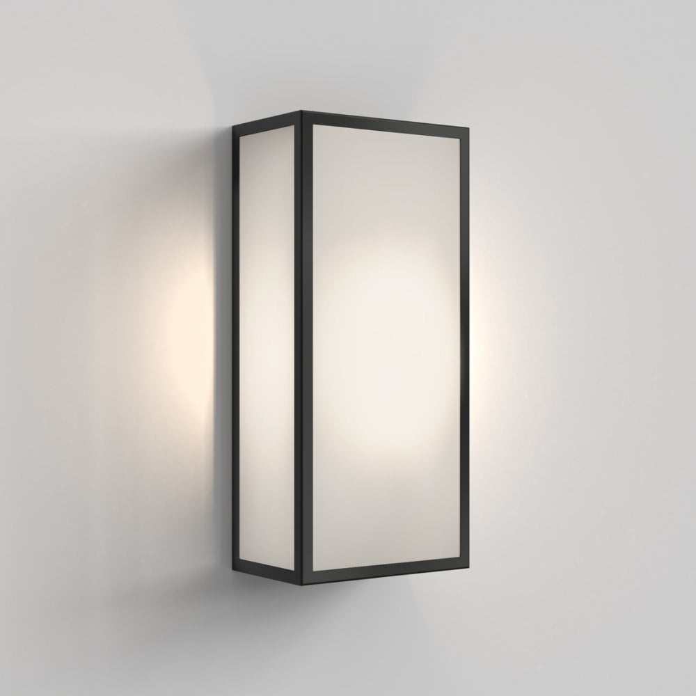 Messina 160 Frosted Modern Wall Light in Textured Black