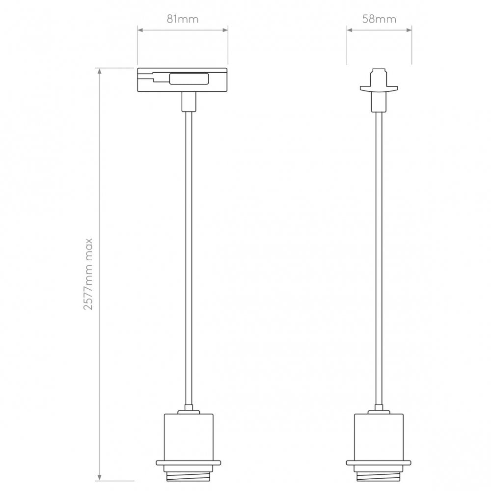 Sleek Matt White Ceiling Track Pendant Lighting Kit
