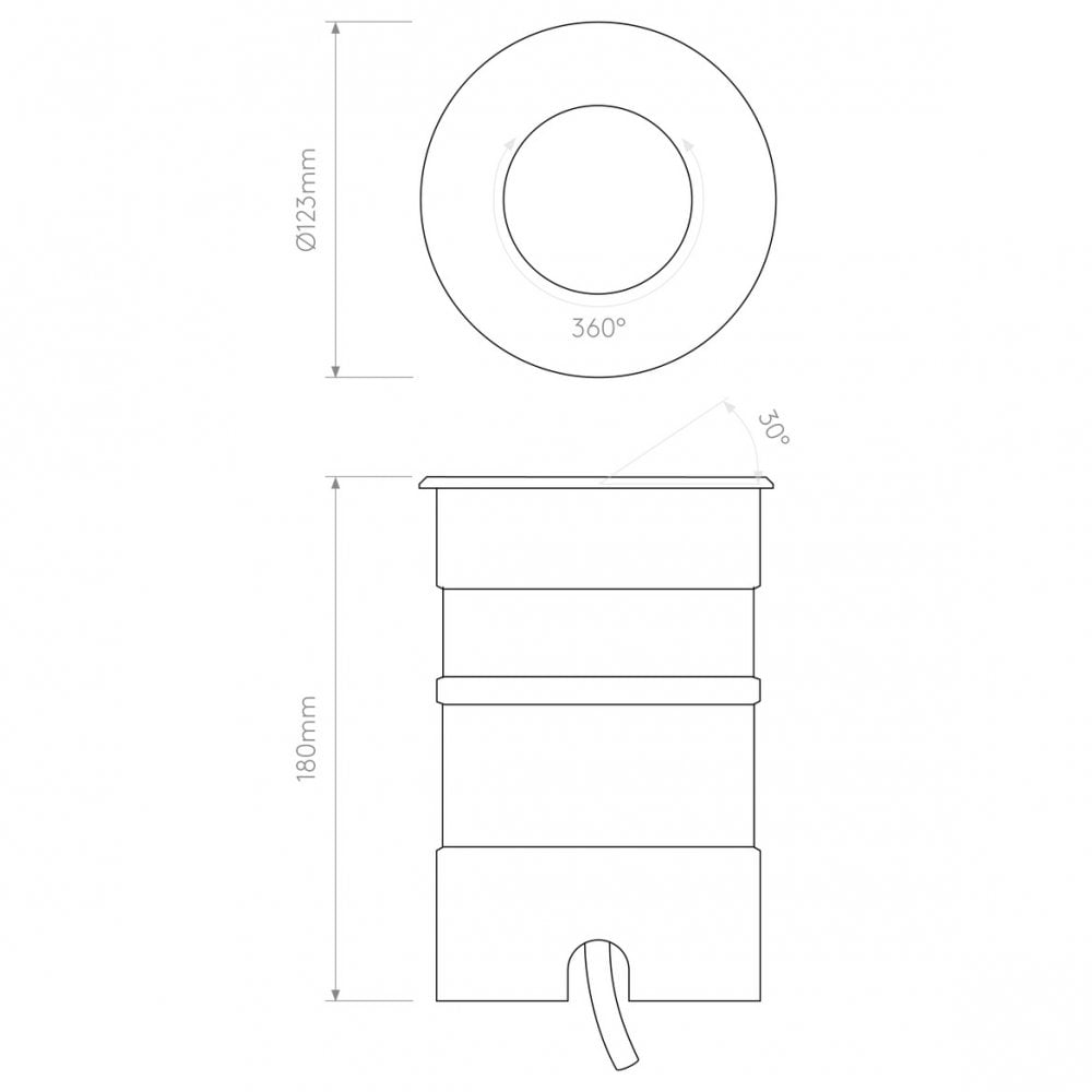 Cromarty 120 LED Ground Light in Brushed Stainless Steel