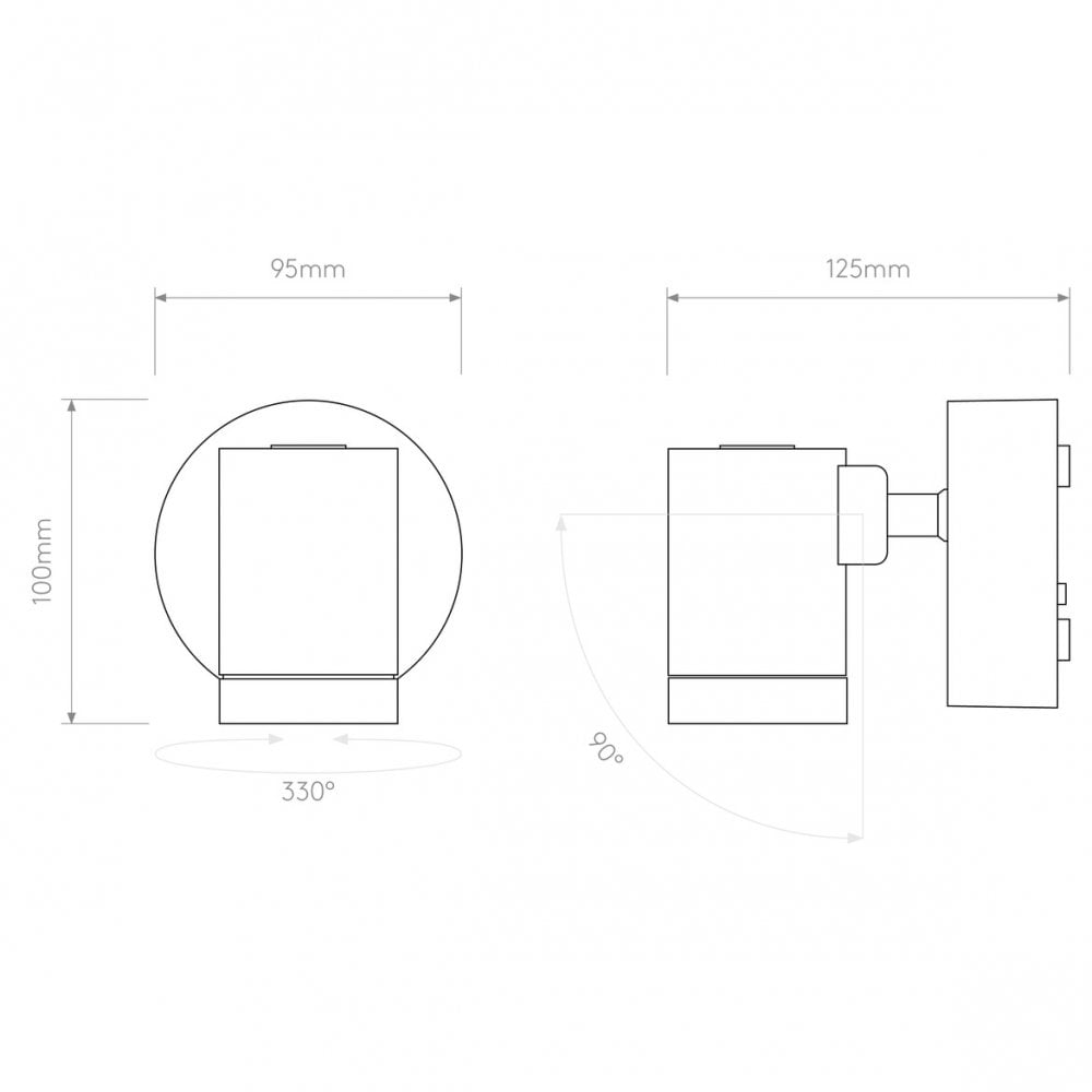 Bayville Textured Black Single LED Wall Light