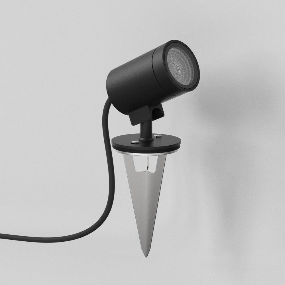 Bayville Spike Spot LED Ground Light in Textured Black
