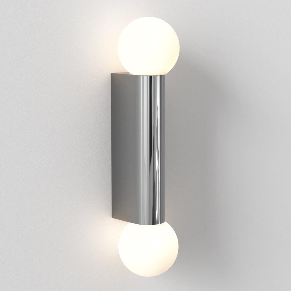 Ortona Twin Polished Chrome Wall Light Fixture