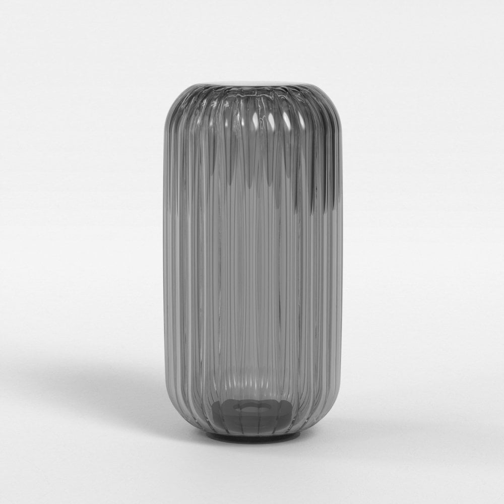 Tacoma Smoked Ribbed Glass Cylinder