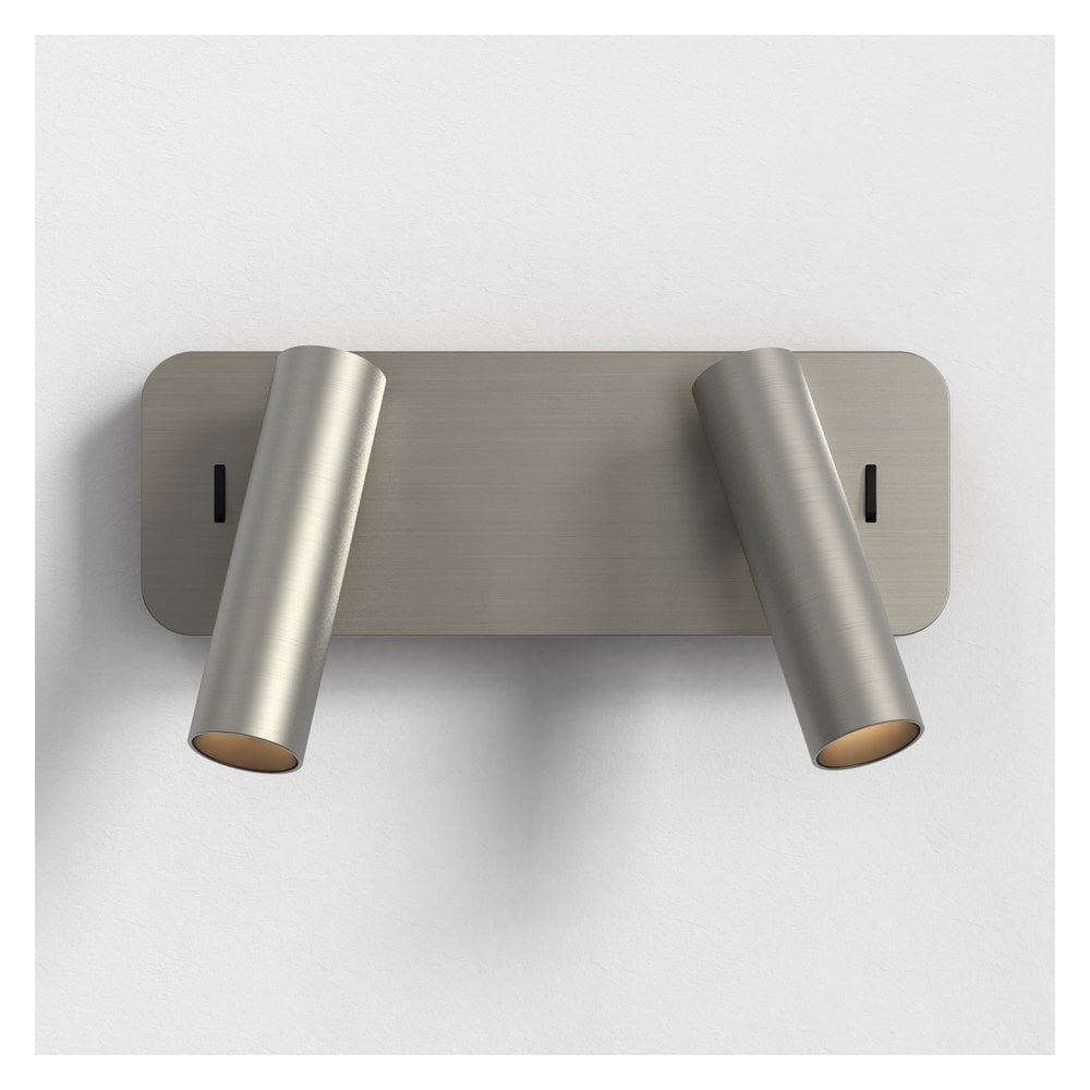 Enna Twin Wall Light in Matte Nickel with Integrated LED