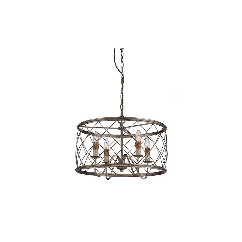 Elegance in Silver: Dury 4-Light Pendant Chandelier