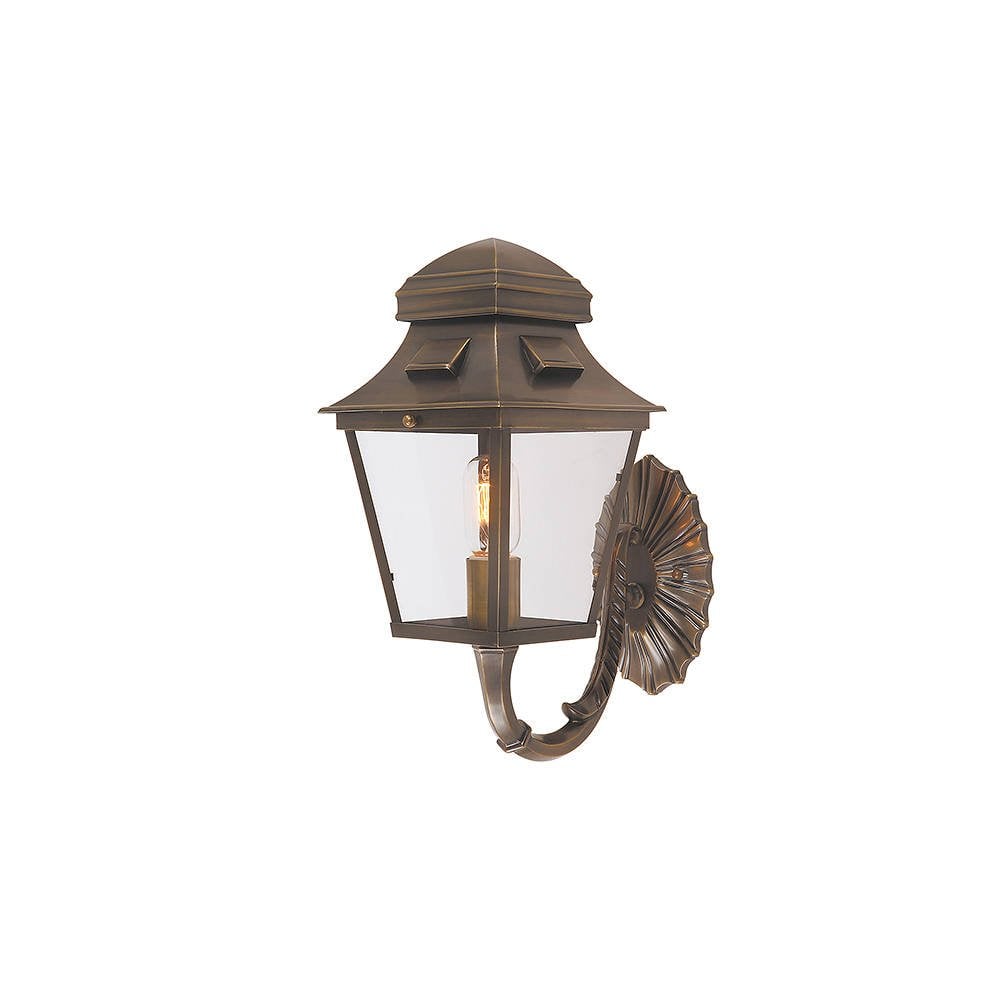 Elegant St. Pauls Antique Brass Outdoor Wall Lantern