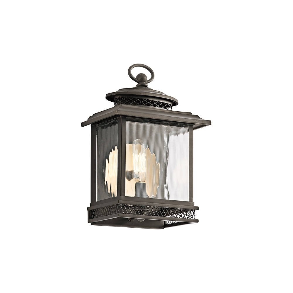 Pettiford Outdoor Rustic Bronze Wall Lantern